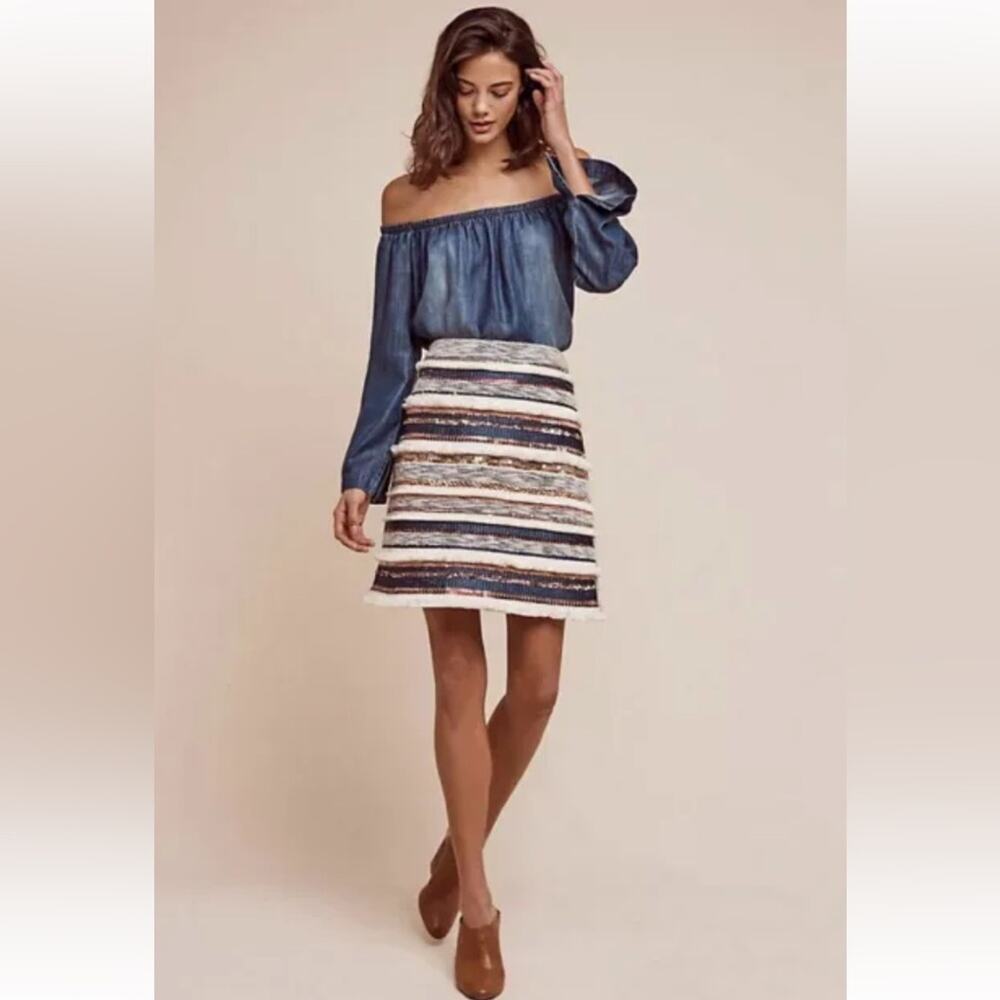 Anthropologie Moulinette Sours NWOT Mini Skirt Size 4 Zipper on back